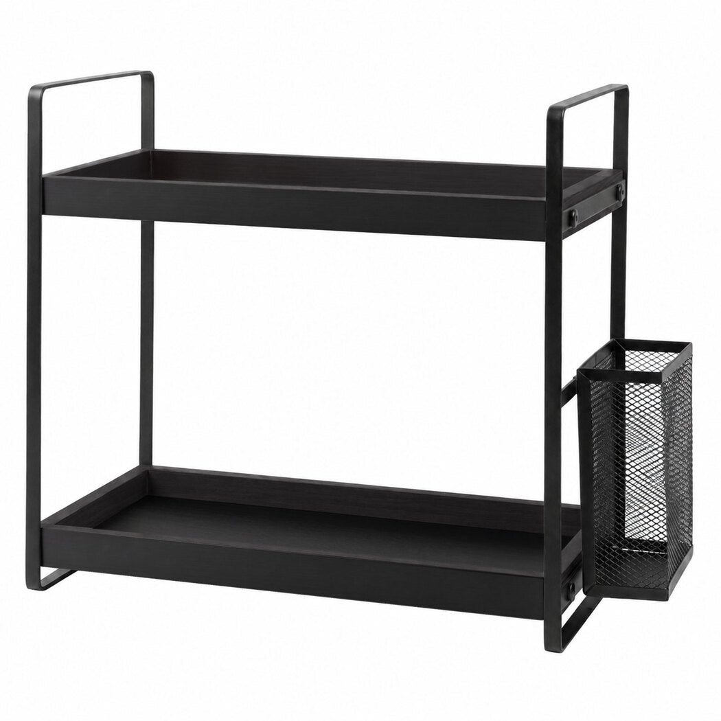 2-Tier Countertop Organiser Black Pine Iron | Simpledeals