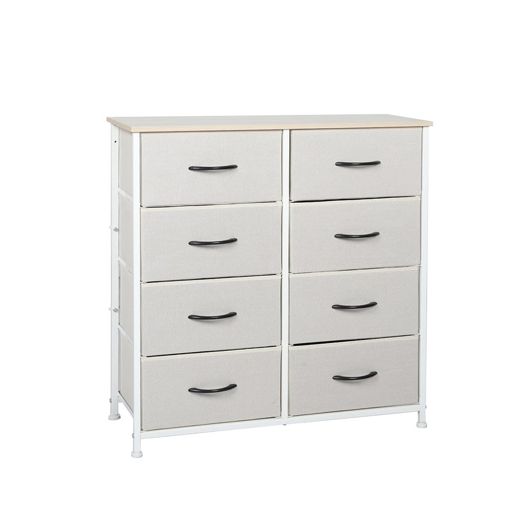 Stylish Beige Storage Cabinet Tower Chest Organizer for Home or Office