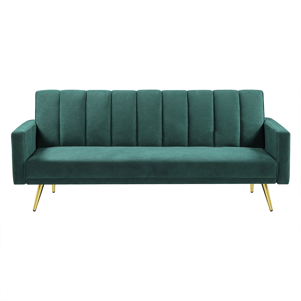 Compact Sofa Bed Convertible Velvet Lounge Recliner Couch Sleeper 3