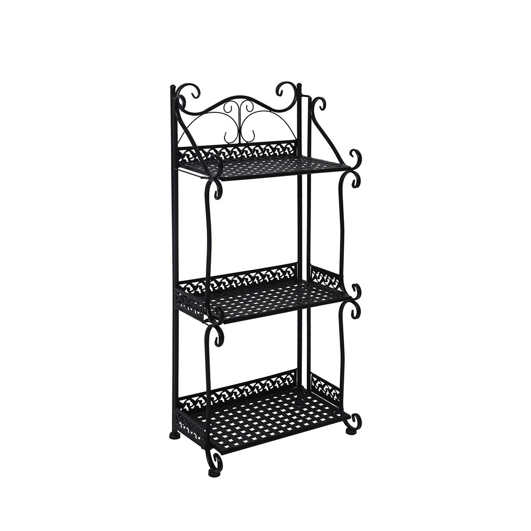 3-Tier Plant Stand Indoor & Outdoor Metal Flower Pot Display Rack