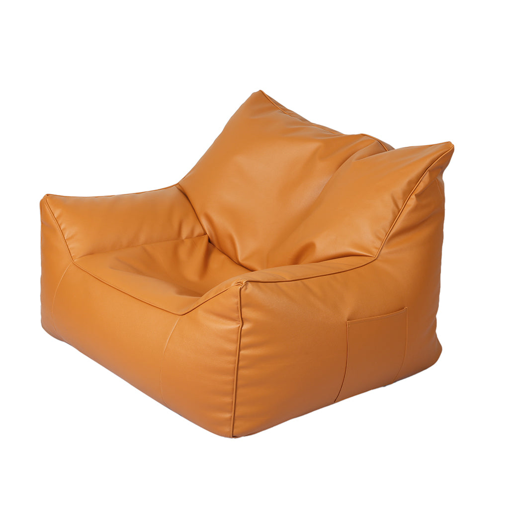Brown colour - Premium Bean Bag Chair Cover PU Indoor Brown  Premium Quality Build