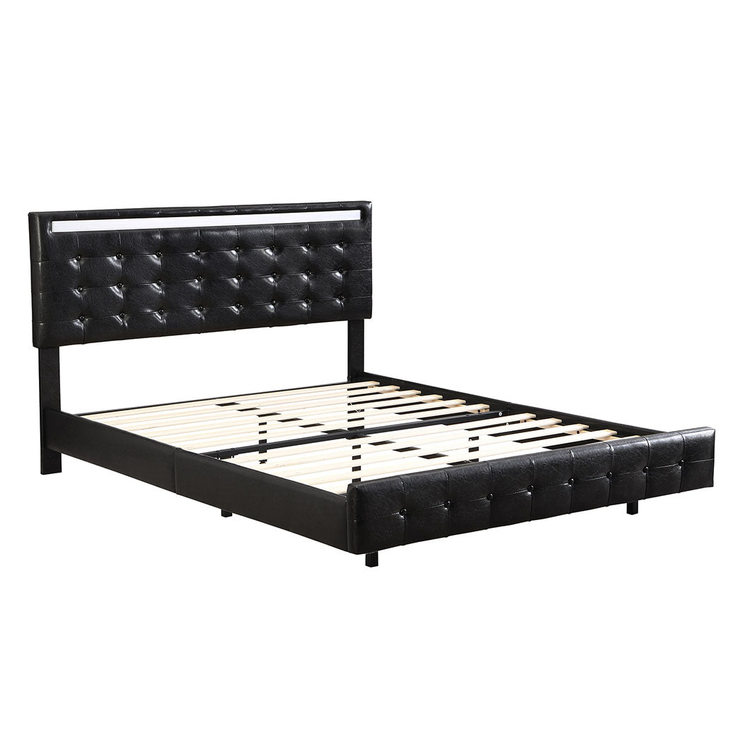 id13&14 - Floating Bed Frame Queen with Headboard and LED Lighting Base