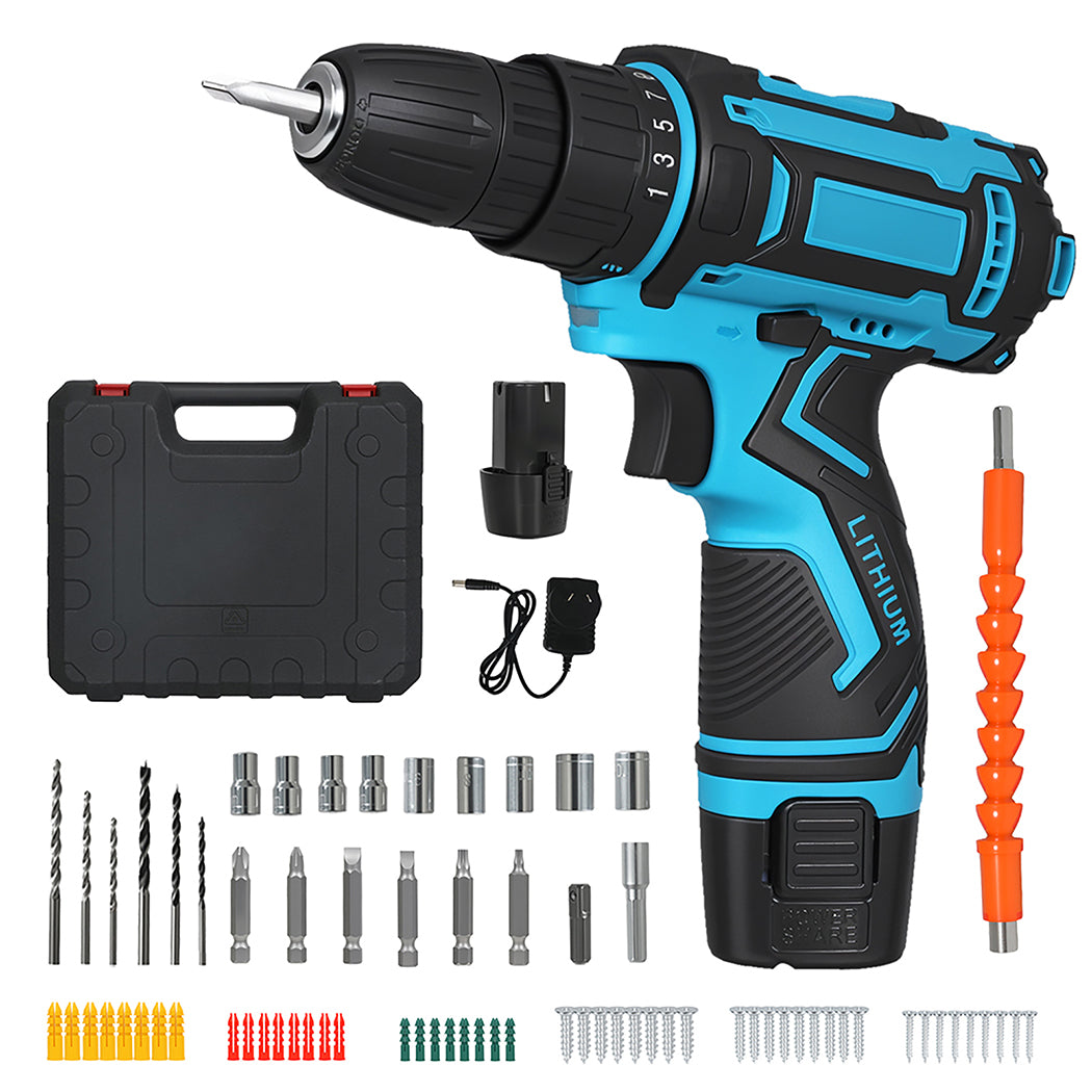 Cordless Drill Kit 12V Compact 19x6x20cm