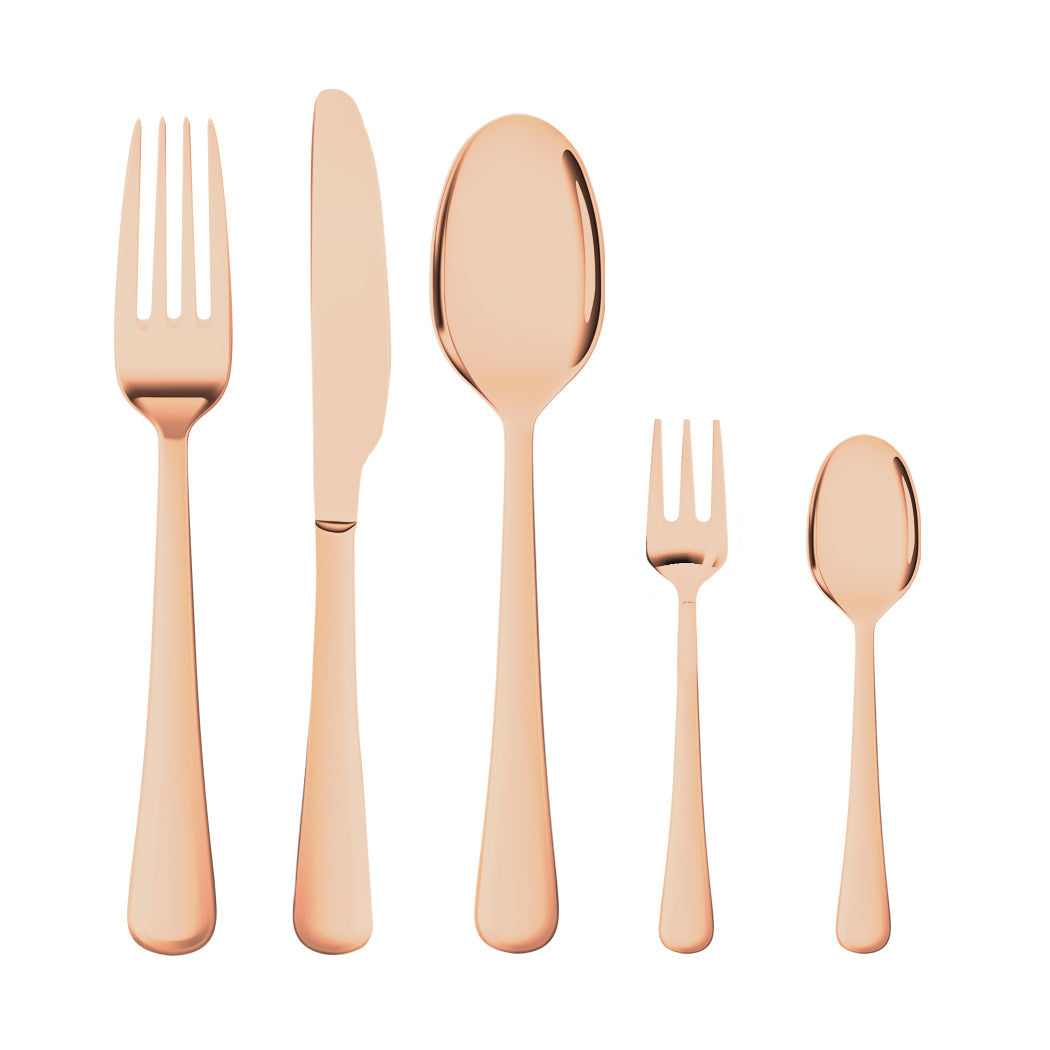 Stainless Steel Cutlery Set Glossy Knife Rose Gold