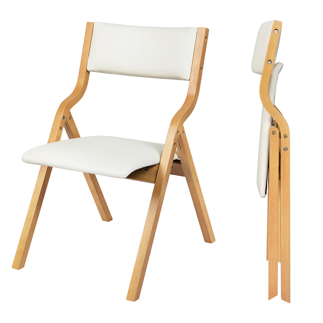 SC10 id - 2x Dining Chairs Foldable PU Beige