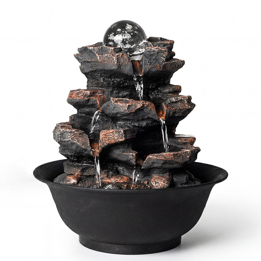 Indoor Water Fountain Tabletop Brown 21x21x24cm