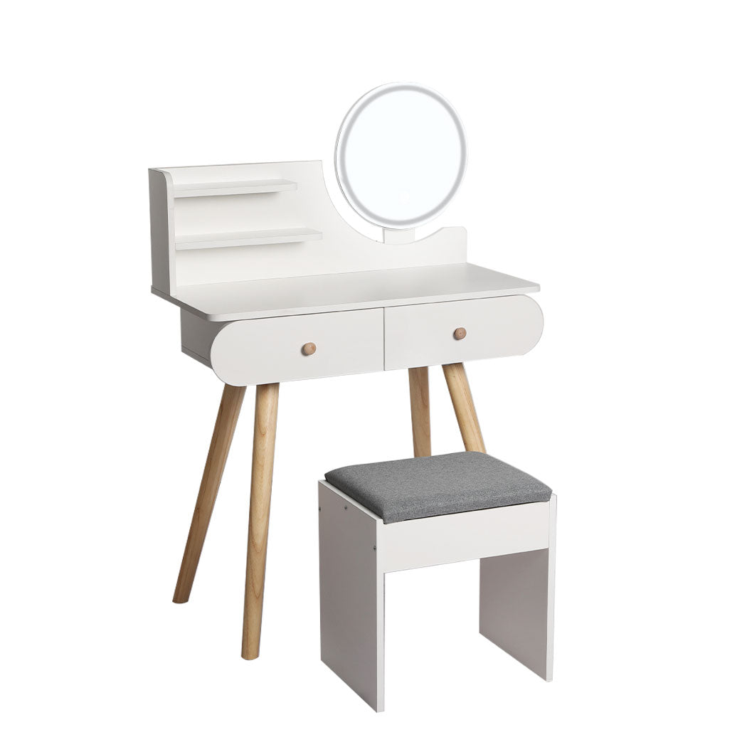 id11&12 - Luxury Dressing Table Stool LED Mirror  Foldable Function Classic
