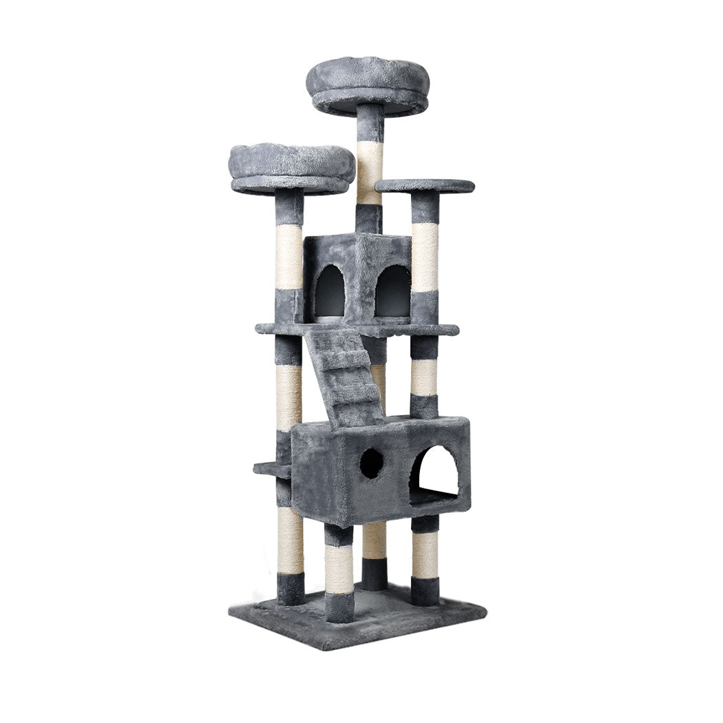 Cat Tree Scratching Post Grey 35x40x141cm