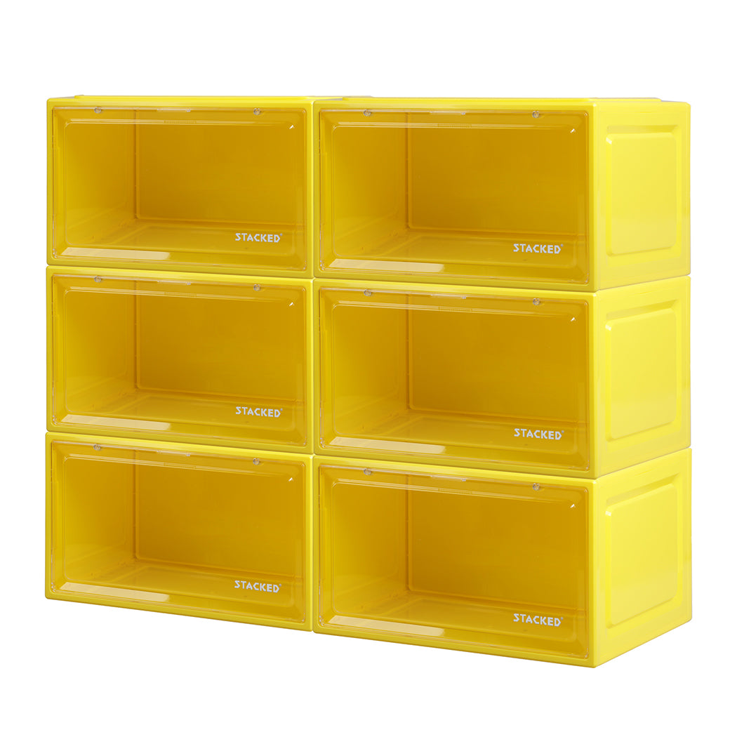 Sneaker Display Case Clear Yellow 35.5x26x21cm