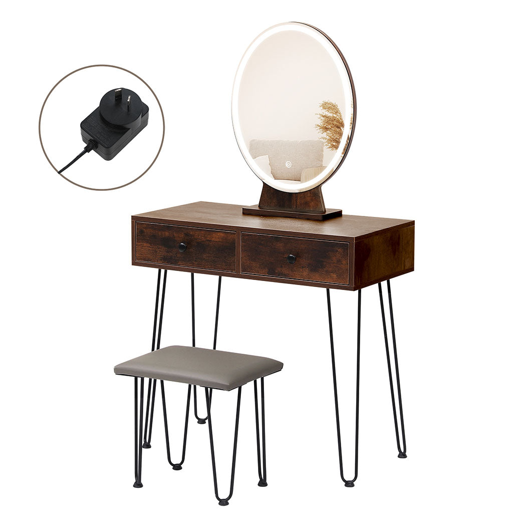Brown colour - Premium Dressing Table LED Light Strip Brown  Durable Frame