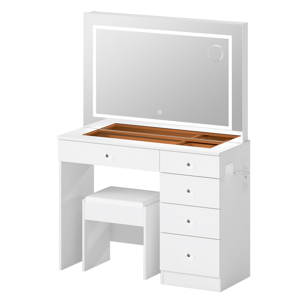 Vanity Table Led Mirror Set 100x40x140cm