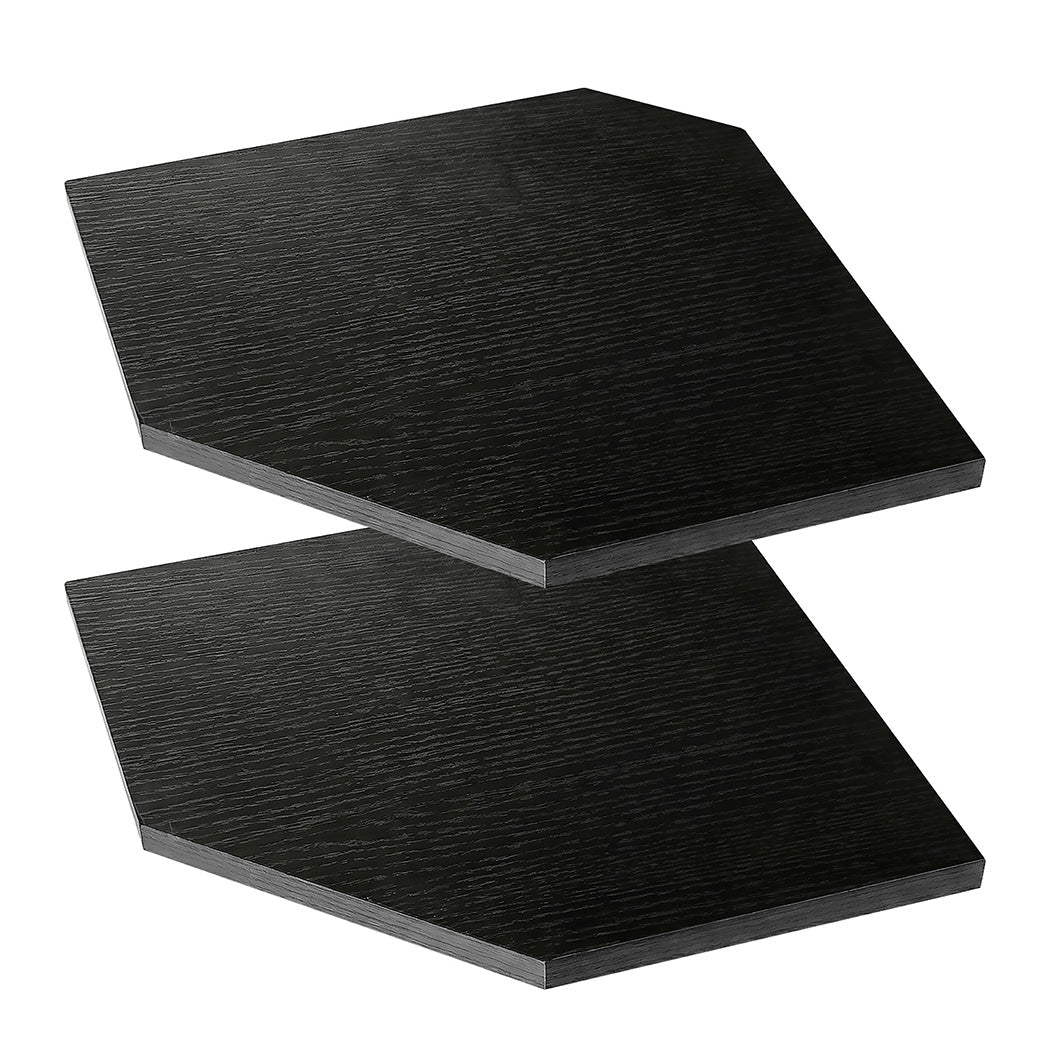 Corner Wall Shelves 2pc Floating Storage Black | Simpledeals