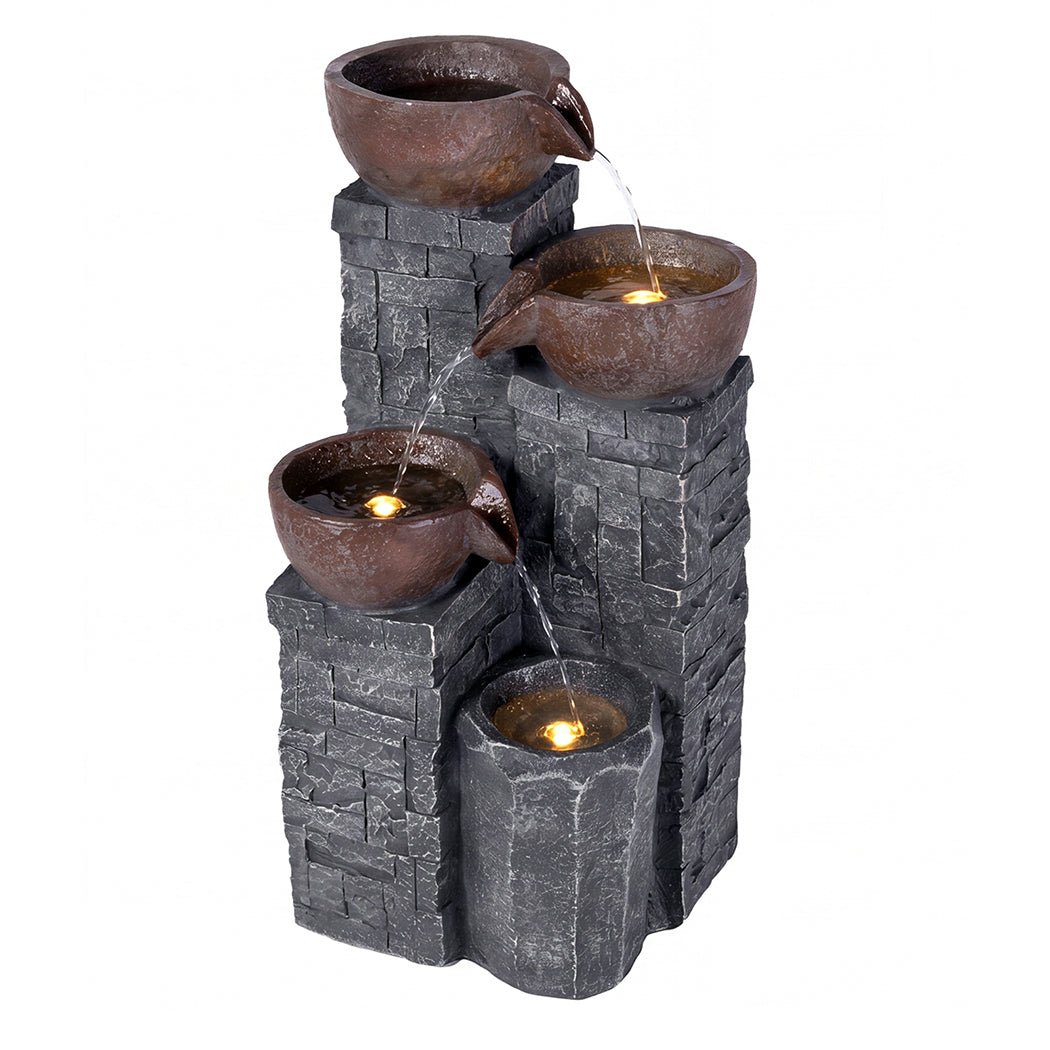Water Fountain 4 Tier Grey 25x23x49cm