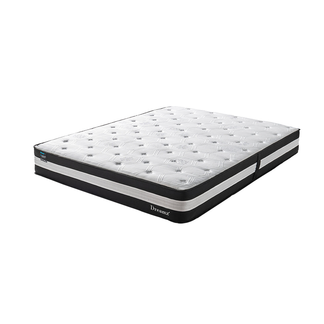 Queen - Ergonomic Queen Cooling Mattress 5 Zone 25cm Durable Frame