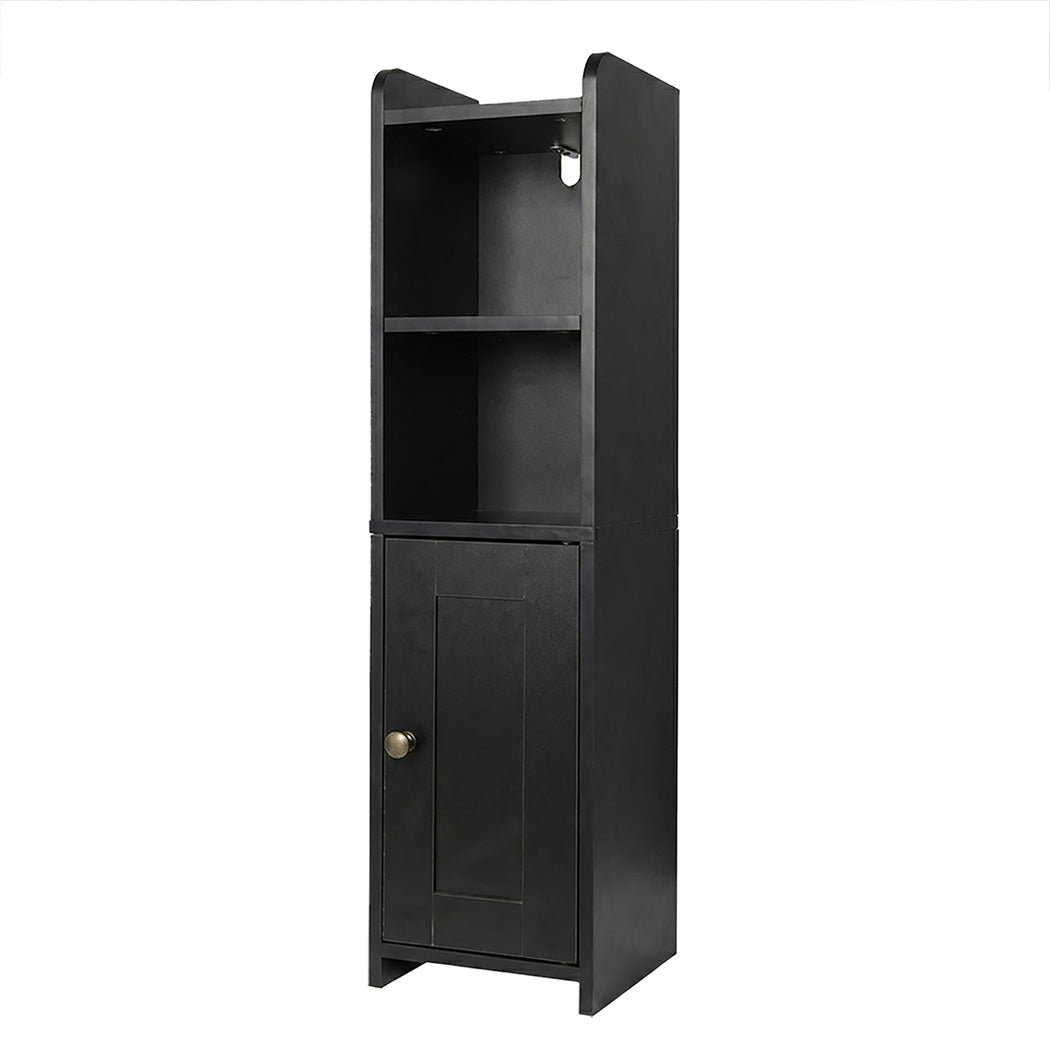 Slim Corner Bathroom Cabinet Storage 78.5cm Black | Simplede