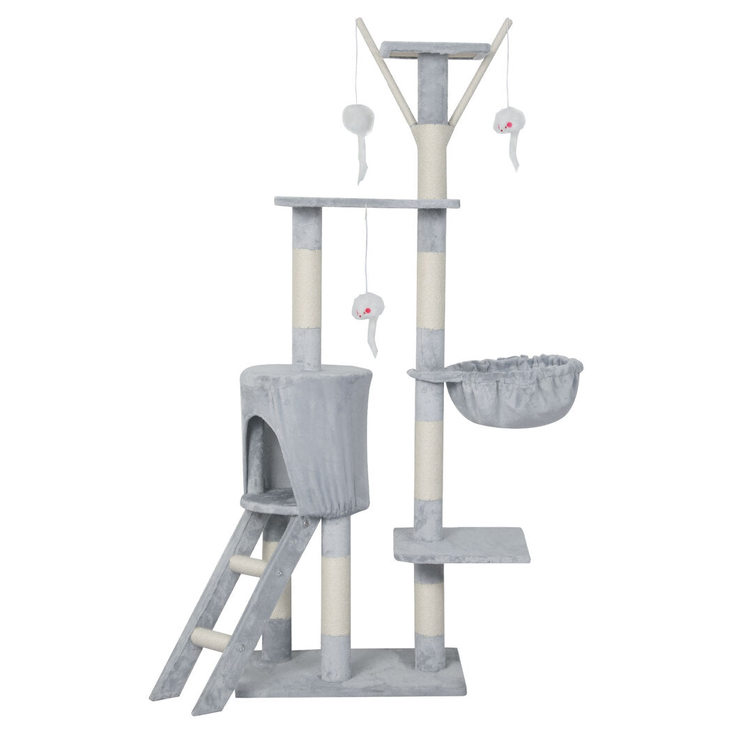 Cat Tree Scratching Post Grey 50x35x143cm