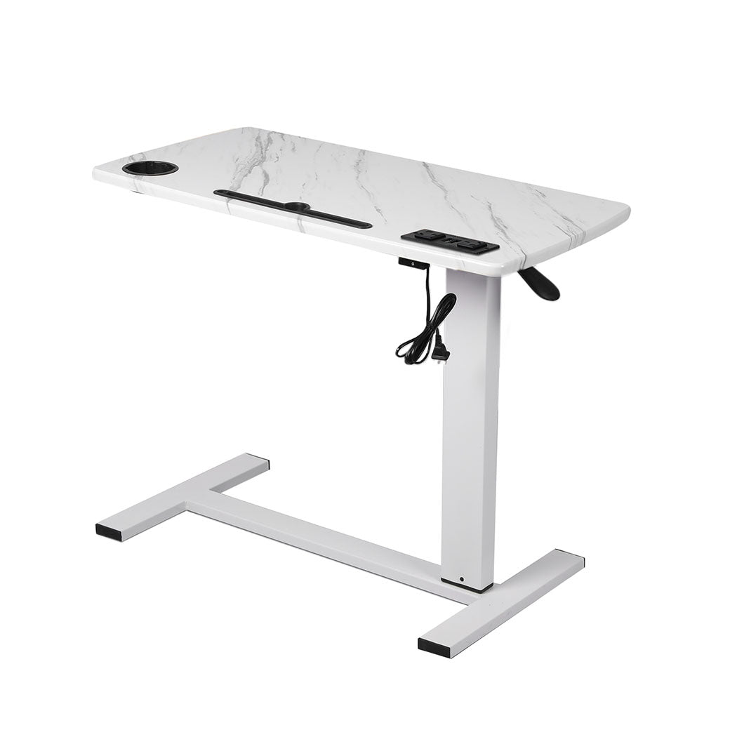 White colour - Premium Standing Desk Height Adjustable White  Sleek Modern Look