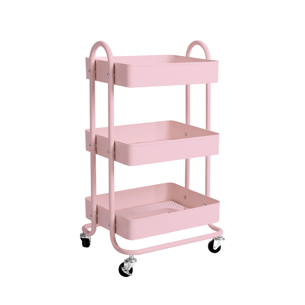SC4 id - 3 Tiers Kitchen Trolley Cart Pink