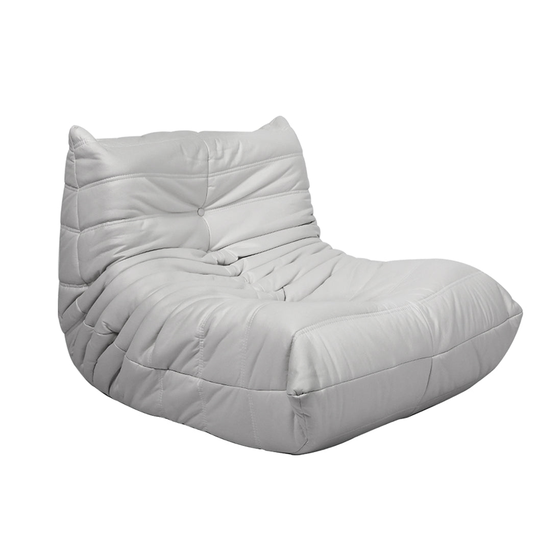 Grey colour - Elegant Floor Chair Caterpillar Sofa Grey  Wood Finish Classic