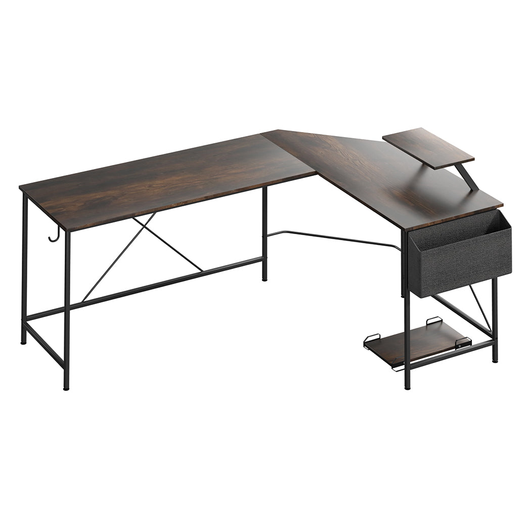 Brown colour - Contemporary Computer Desk Corner Desk Brown  Scandi Inspired Design