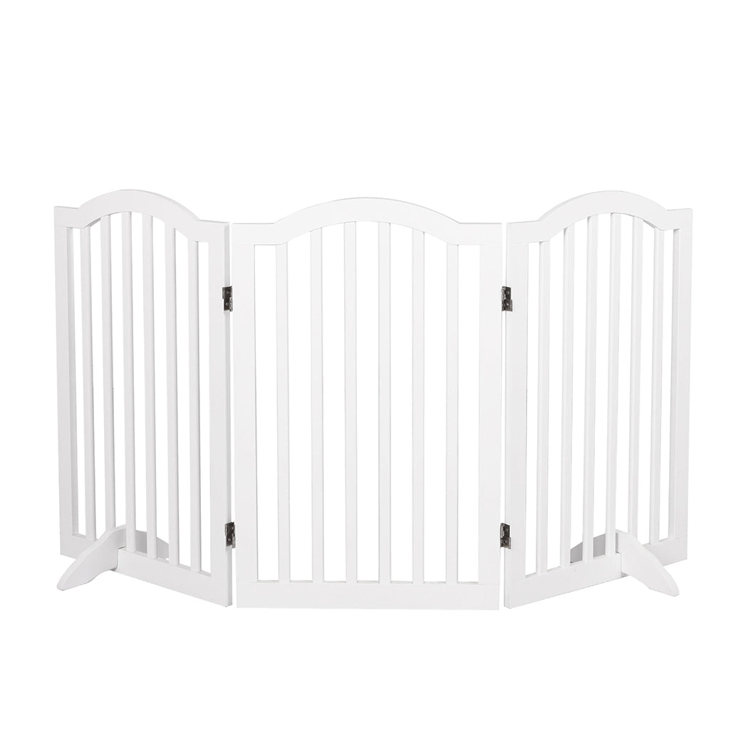 Wooden Pet Gate Dog Fence Safety - White