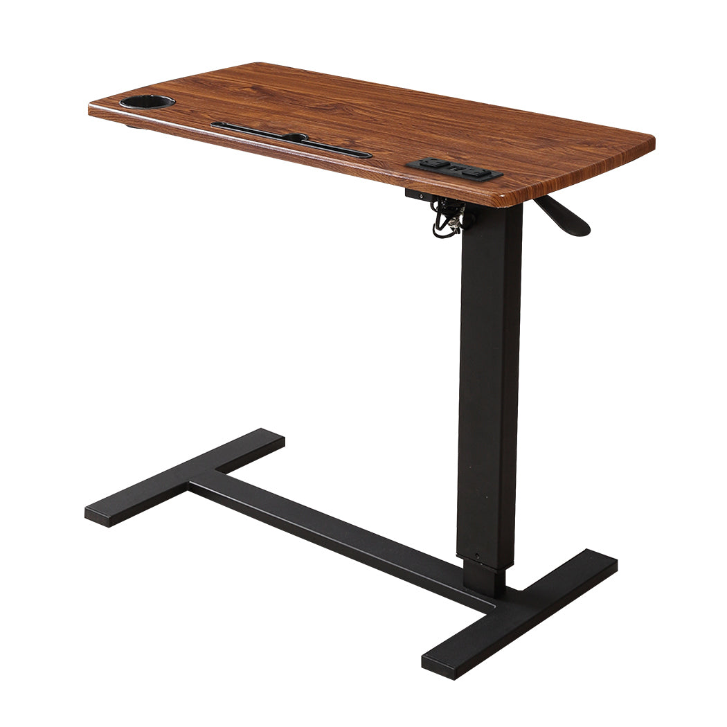 Brown colour - Modern Mobile Standing Desk Foldable Brown Fold  Durable Frame