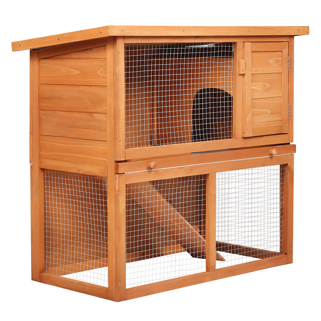 Rabbit Hutch Outdoor Brown 90x45x80cm