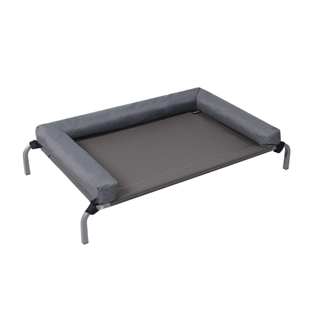 Large Pet Bed Grey Fabric 77x47x15cm