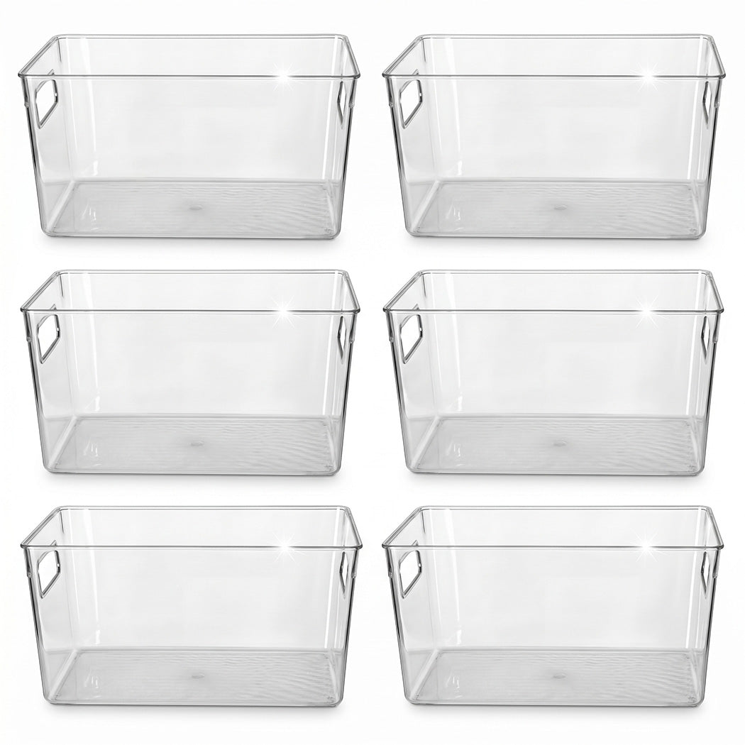 Clear Storage Bins 6-Pack Pantry Fridge Organiser | Simplede