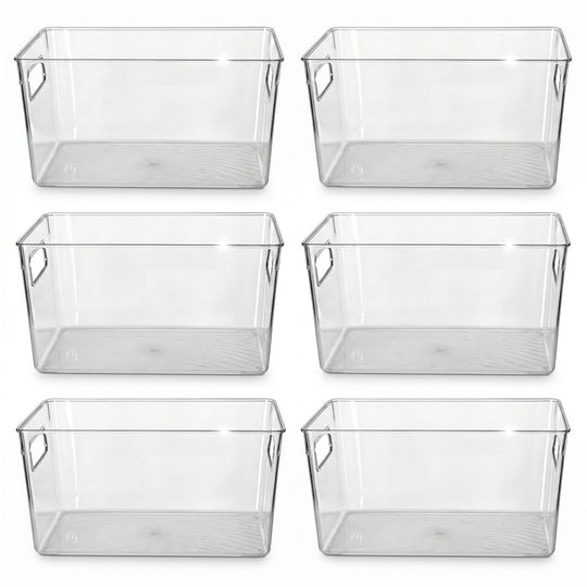 Clear Storage Bins 6-Pack Pantry Fridge Organiser | Simplede