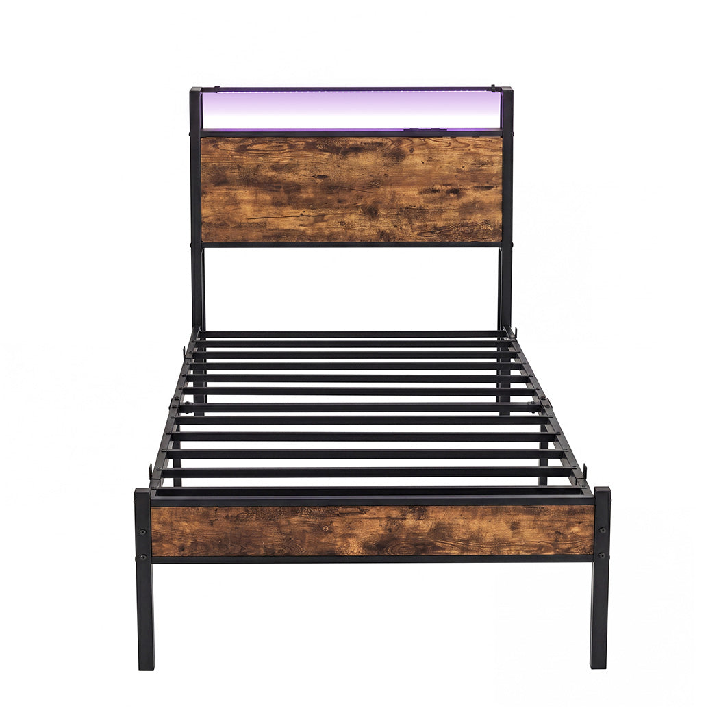 Single LED Bed Frame USB Charging Storage | Simpledeals