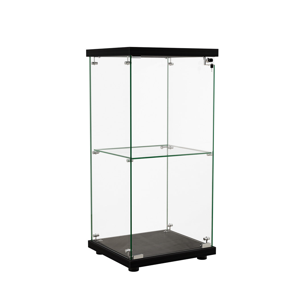 Glass finish - Modern Display Cabinet Collection Storage Tempered Glass 2 Tier With