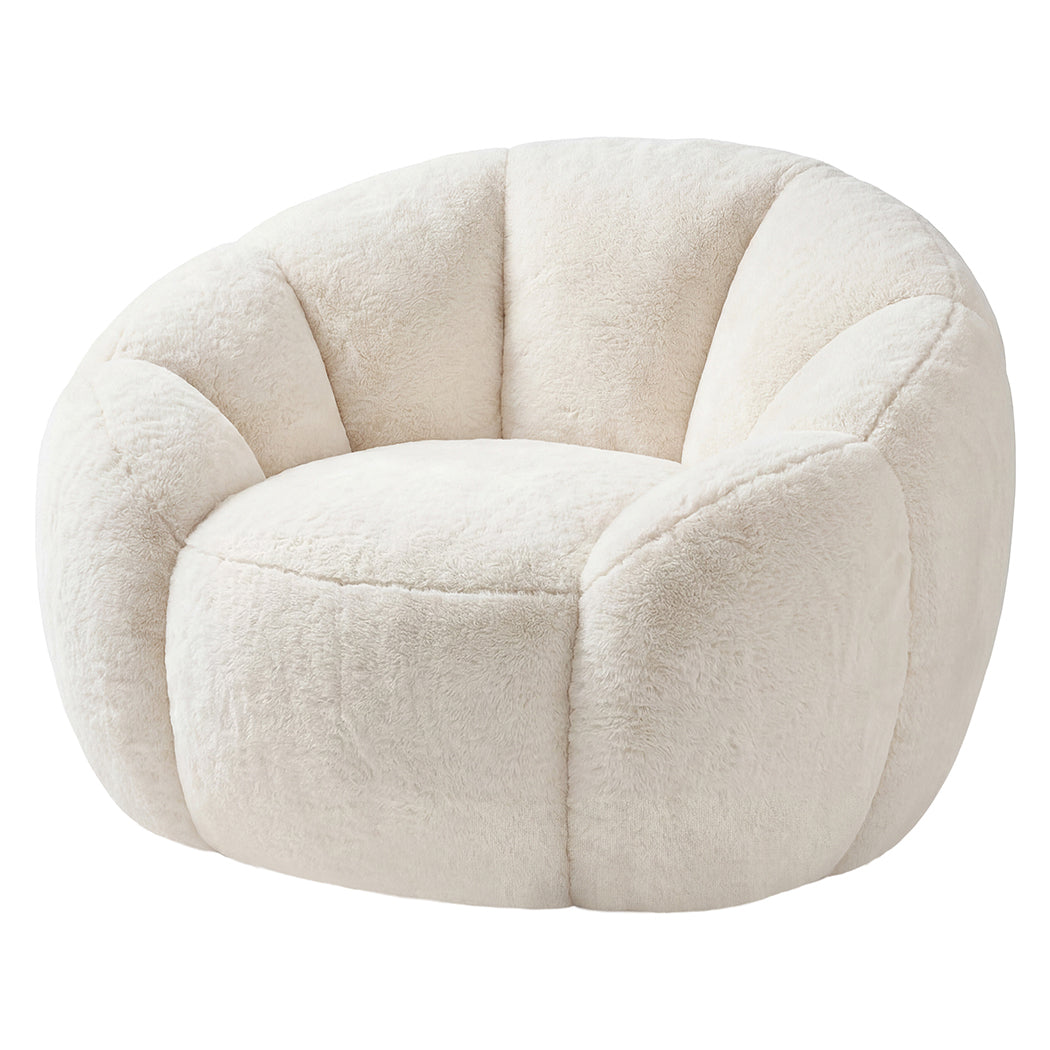 Floral Bean Bag Chair White 100x105x75cm