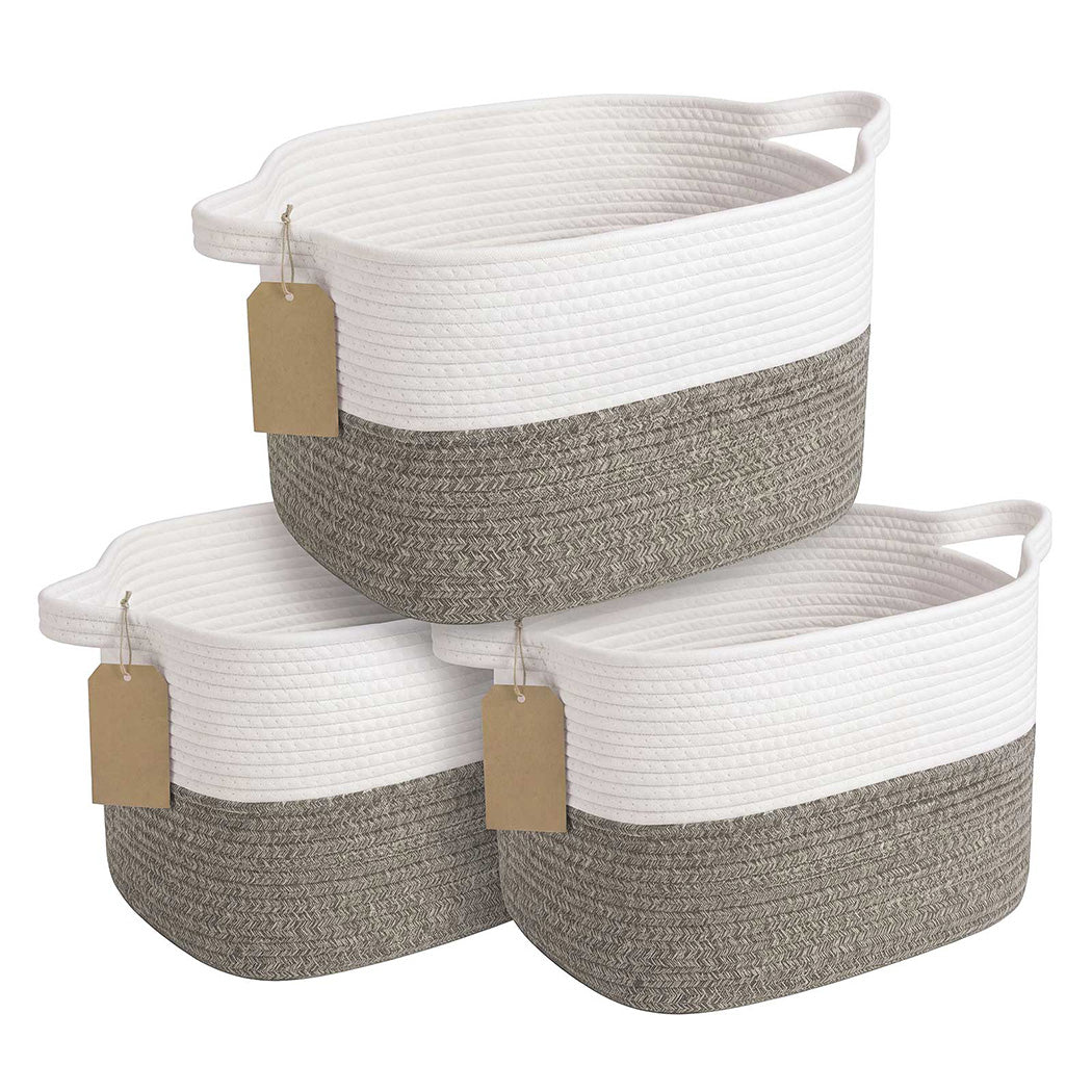 Foldable Cotton Brown - White 33x25.5x23cm
