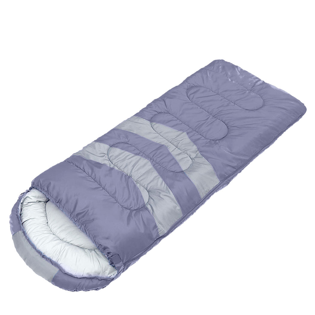 Single Sleeping Bag Outdoor Grey Lightweight Warm Camping Travel Bag