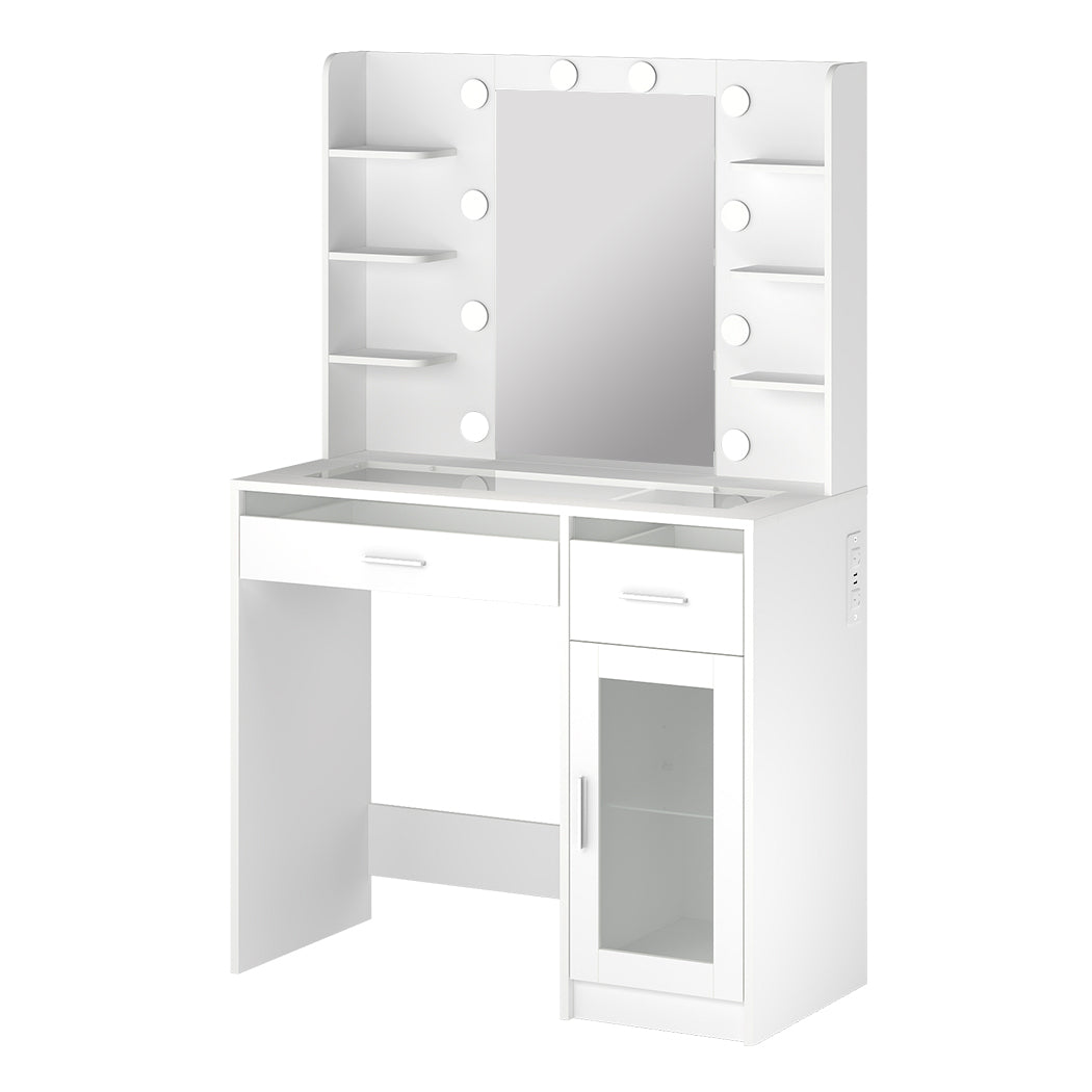 Vanity Desk Makeup Storage Table 90x40x141cm