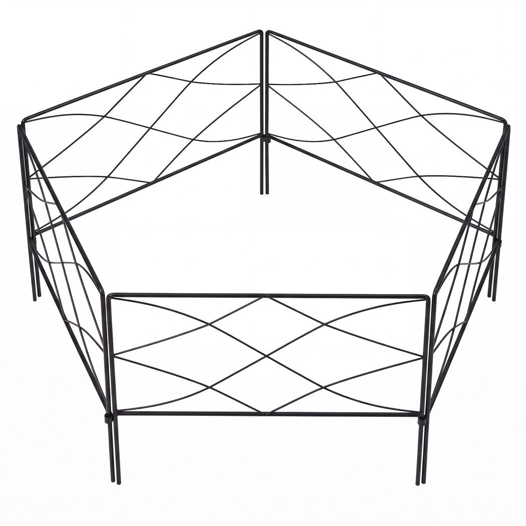 Garden Fence Panel Steel Black 55x0.55x40cm