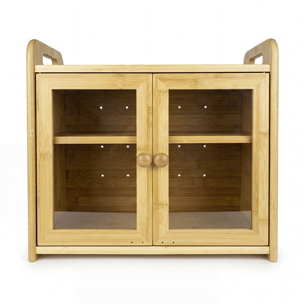 Bamboo Bread Bin 2 Tier 20L Kitchen Storage | Simpledeals
