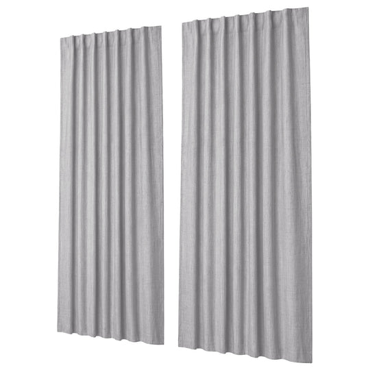 Blackout Curtains 2 Panels Grey Thermal Linen | Simpledeals