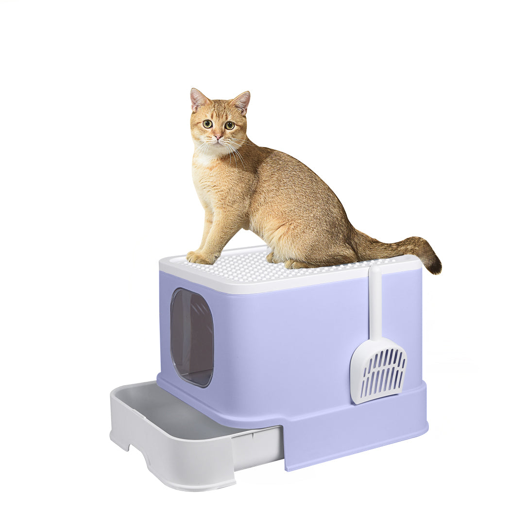 SC4 id - Cat Litter Box Fully Enclosed Toilet Purple