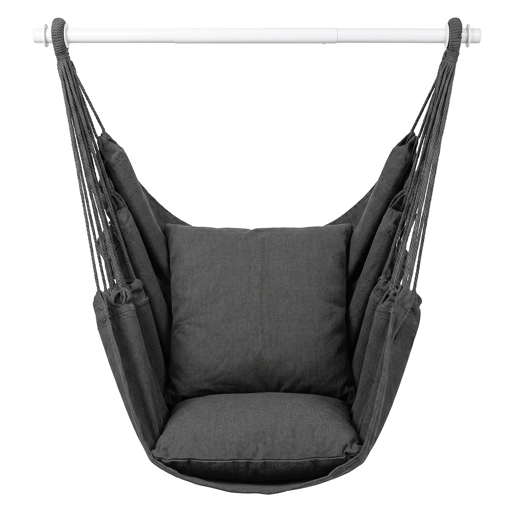 Hanging Hammock Chair 2 Cushions 150kg | Simpledeals