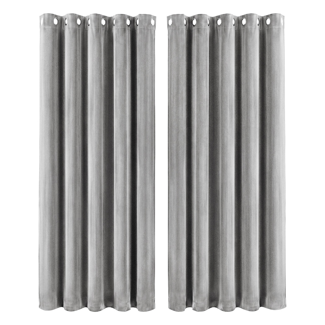 Velvet Blackout Curtains 2 Panel 132x213cm | Simpledeals