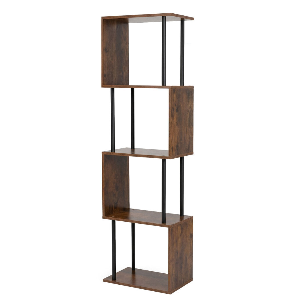 Wooden Bookshelf 5 Tier Storage 38x24x126cm