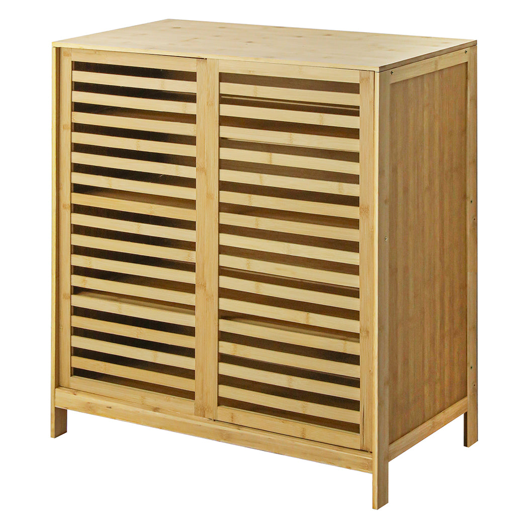 Natural colour - Functional Bamboo Storage Cabinet Freestanding Natural  Space-Saving