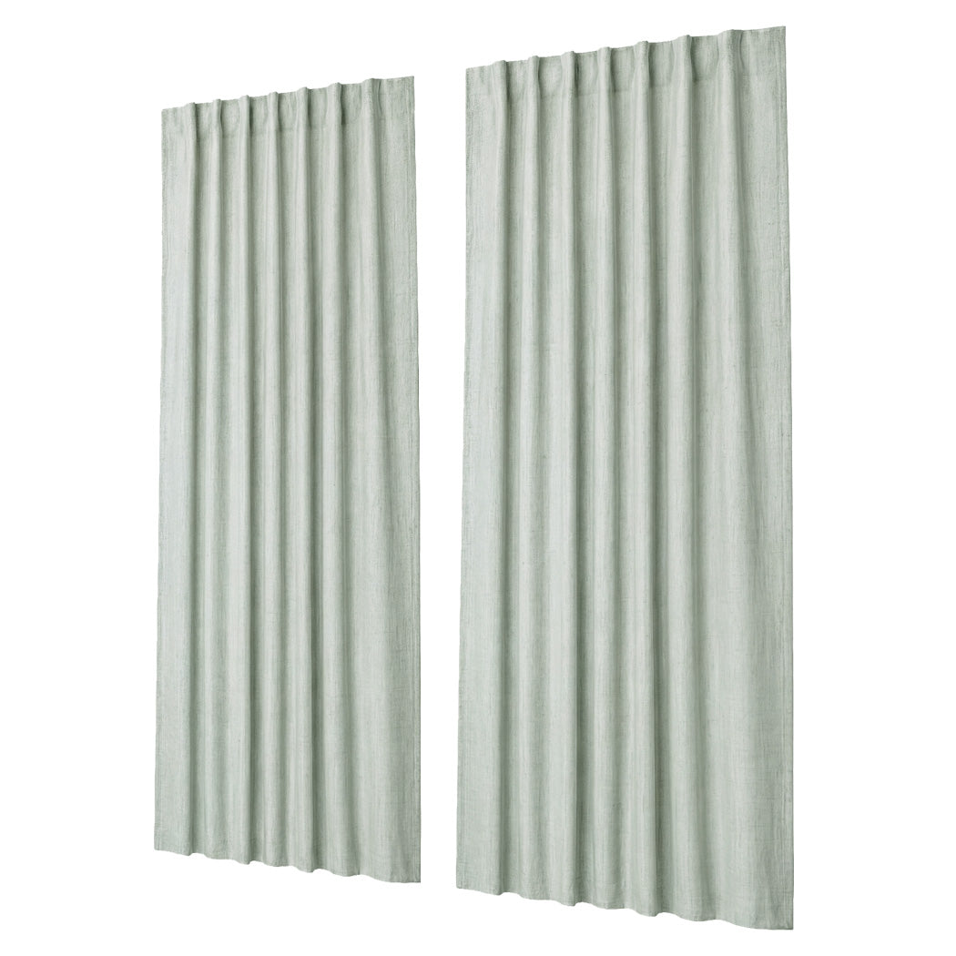 Blackout Curtains Thermal Linen Look 2 Panels | Simpledeals