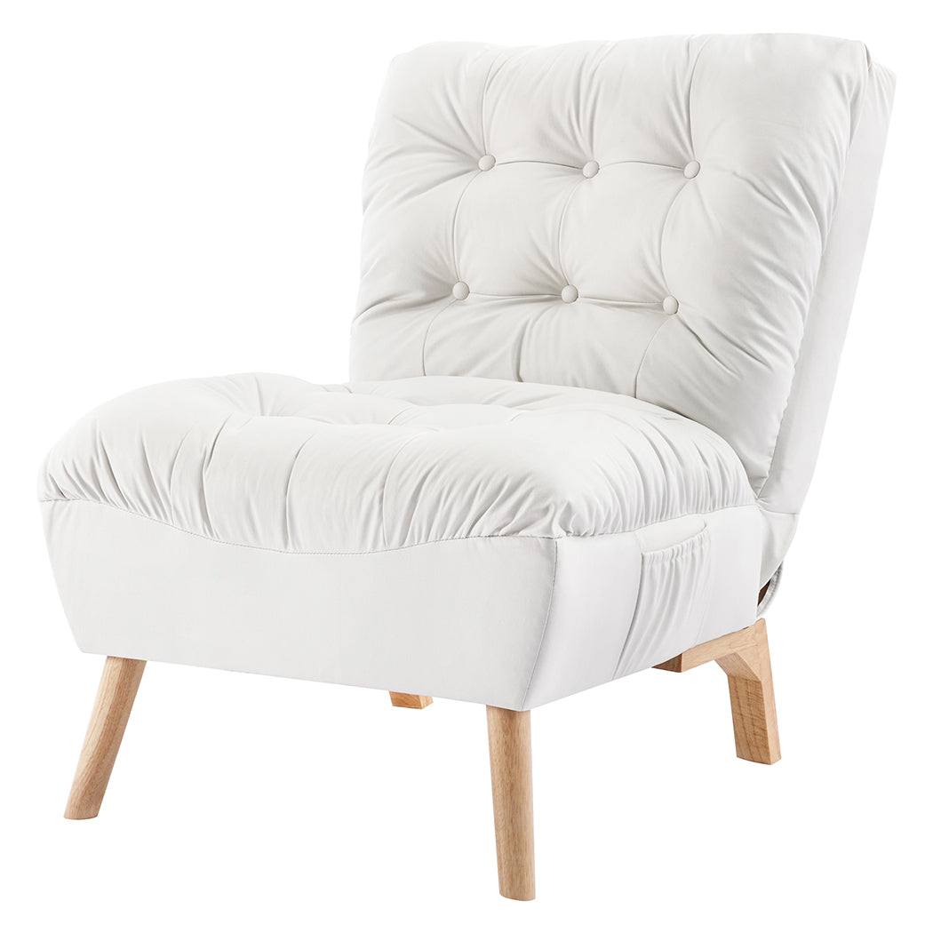 Cream colour - Premium Lounge Accent Chair Sofa Recliner Cream  High Back Support