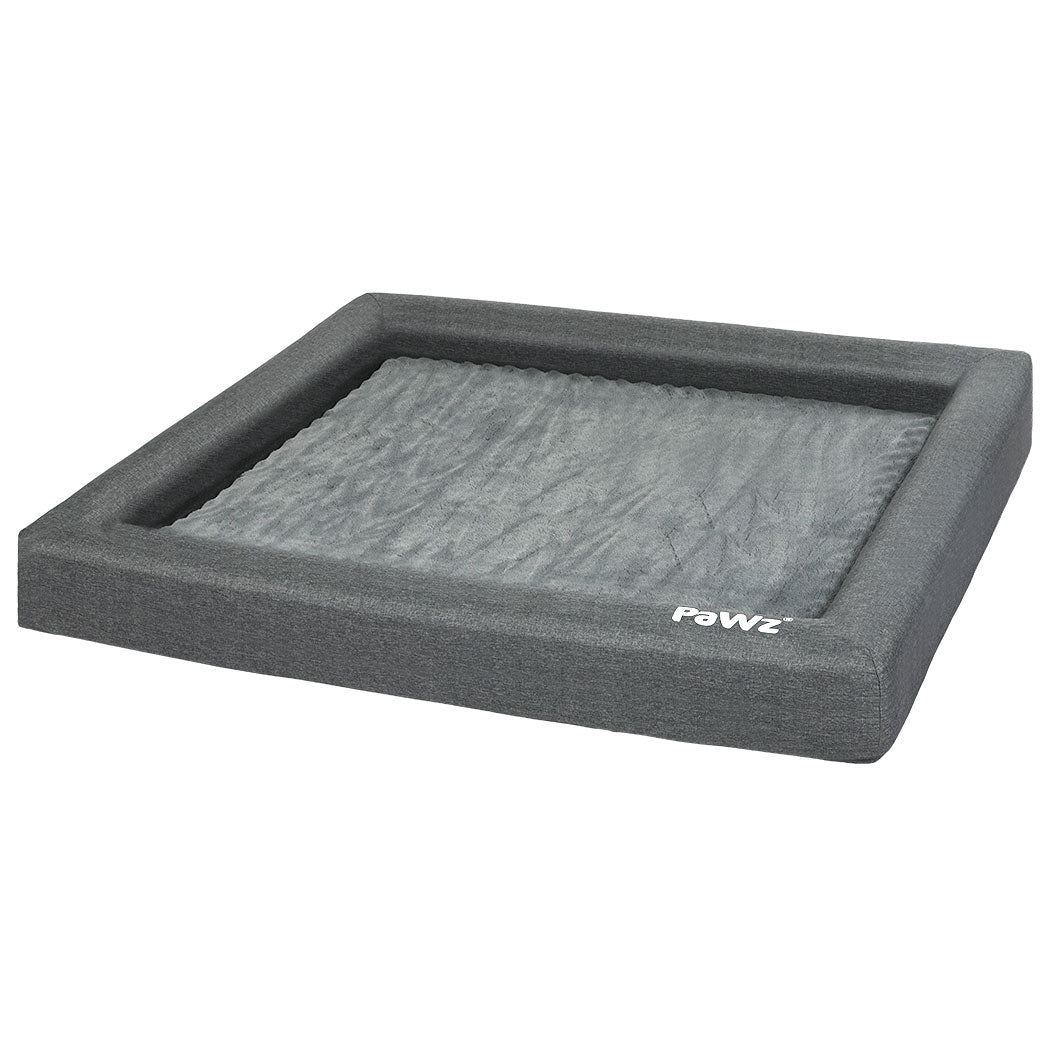 Memory Foam Dog Bed Large Grey 78x52x13cm