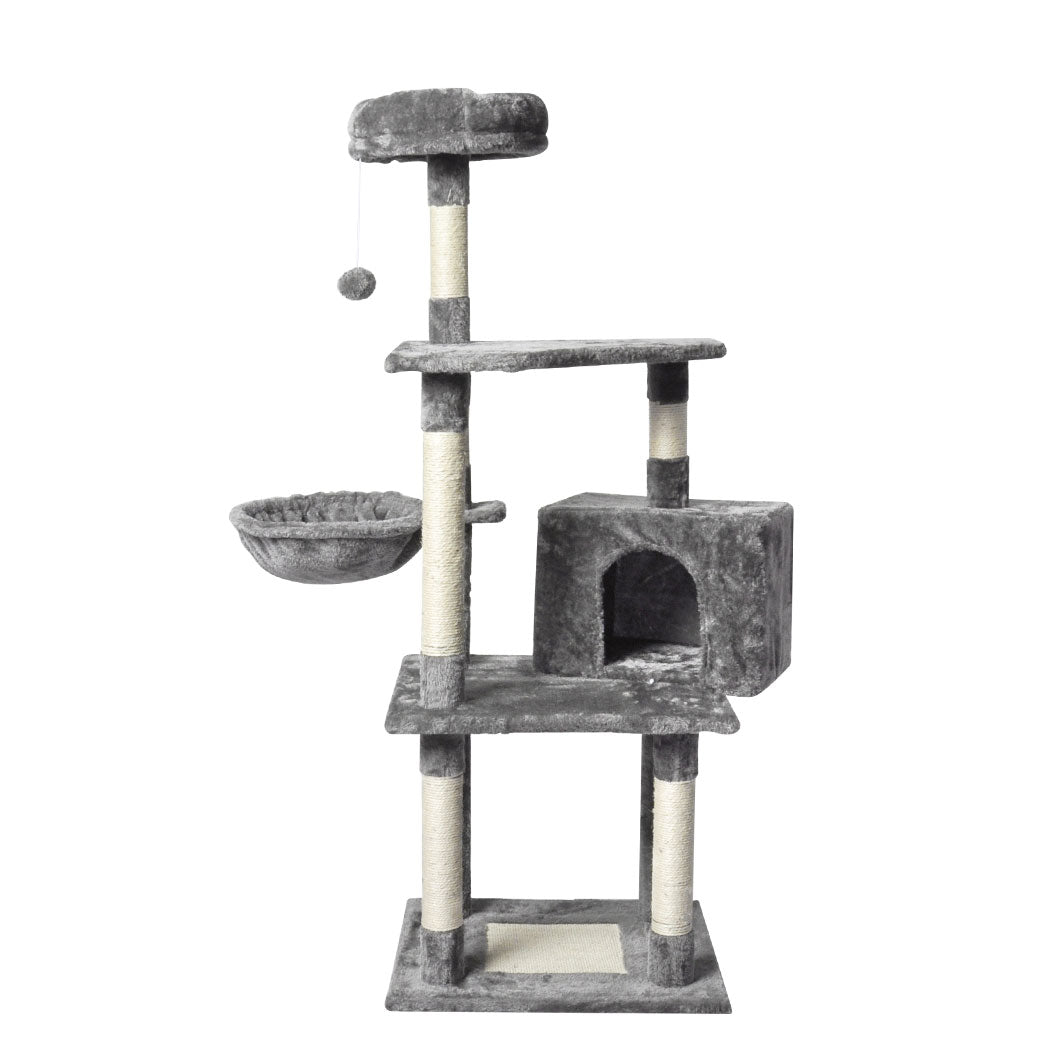 Fabric Cat Tree - Grey 48x40x130cm