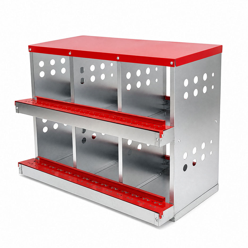 6 Hole Roll Away Nesting Box Galvanised | Simpledeals