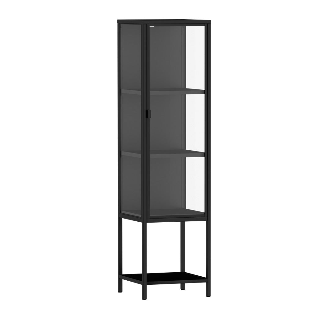 Glass finish - Compact Glass Display Cabinet Collections Storage  High Back Support